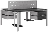 Стол офисный КОБОР P/2-80/120 aluminum/wood