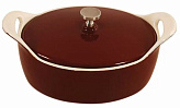 Кастрюля эмалированная с крышкой круглая красная 14*7 см, 700 мл, чугун, P.L. Proff Cuisine