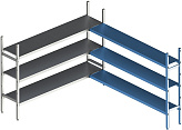 Стеллаж модульный угловой дополнительный POLAIR LOAD.ME INOX 18AL.3IN40.10C