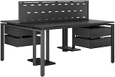 Стол офисный КОБОР P/2-80/120 black/wood