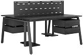 Стол офисный КОБОР A/2-80/120 black/wood