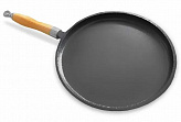 Сковорода для блинов с деревянной ручкой, 23(21)*1,8 см, чугун, P.L. Proff Cuisine (D=230 мм)