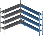 Стеллаж модульный угловой дополнительный POLAIR LOAD.ME INOX 18AL.4IN40.09C