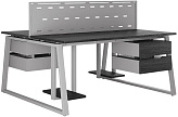 Стол офисный КОБОР TR/2-140/140 aluminum/wood