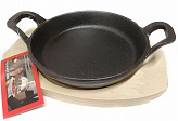Сковорода порционная чугунная 16*4 см с подставкой из фанеры, P.L. Proff Cuisine