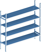 Стеллаж модульный базовый POLAIR LOAD.ME INOX 16AL.4IN30.08B