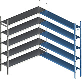 Стеллаж модульный угловой дополнительный POLAIR LOAD.ME INOX 21AL.5IN30.08C