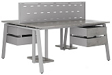 Стол офисный КОБОР A/2-140/140 aluminum/chicago