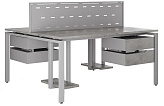 Стол офисный КОБОР P/2-80/120 aluminum/chicago